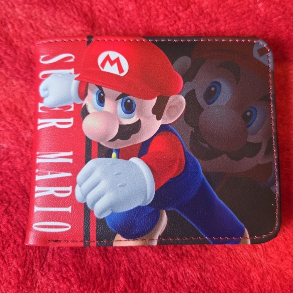 New super mario nintendo anime manga leather wallet